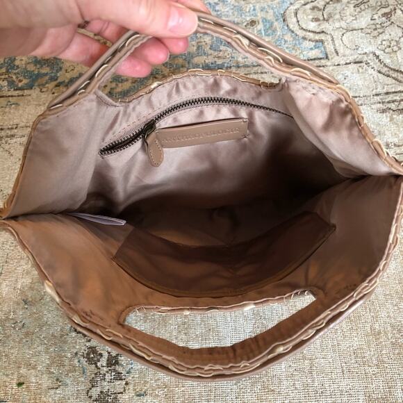 Like New Anthropologie Cara Woven Fold Over Clutch Handbag - Picture 6 of 12